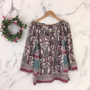 Lucky Brand 100% Cotton Peasant Blouse